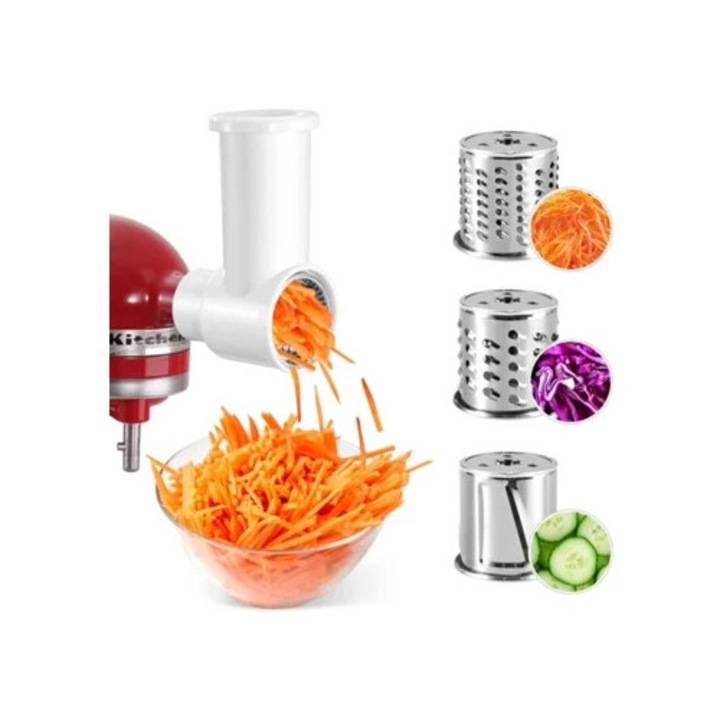 Feliator de branza si razatoare, compatibil cu mixerele KitchenAid, cu lame ascutite, dimensiuni mari