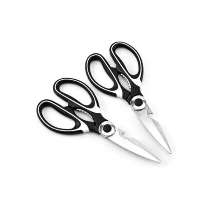 Set foarfeci bucatarie, inox, 2 bucati, pentru carne, peste, legume