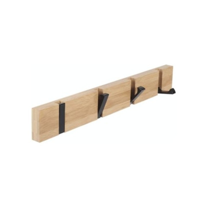 Cuier multifunctional, montare pe perete, cu carlige retractabile economisitoare de spatiu, 30x45cm