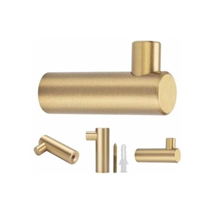 Cuiere decorative din alama aurie, multifunctionale, set, pentru organizare in baie si living