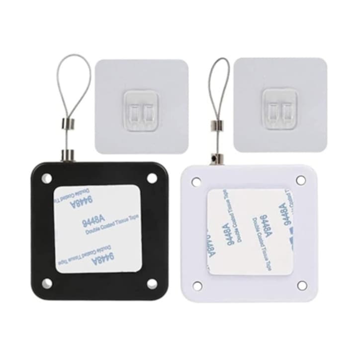 Set de inchizatori automate pentru usi, 2 bucati, fara gaurire, pentru usi glisante, negru-alb, 800g