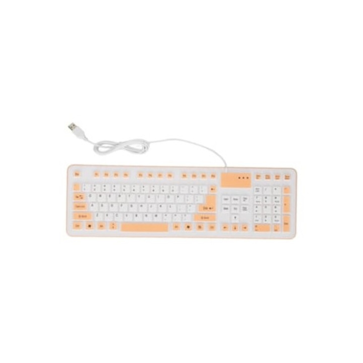 Tastatura pliabila din silicon, impermeabila si rezistenta la praf, 30x10cm
