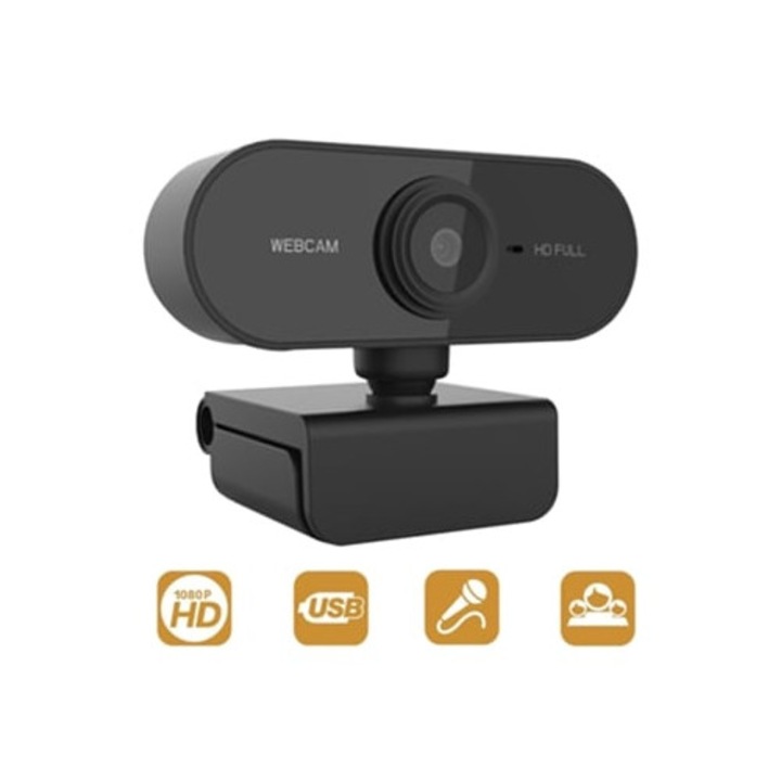 Webkamera 1080p HD, videó streaming, felvétel, konferenciák, HDR-rel és mikrofonnal, PC-hez és laptophoz