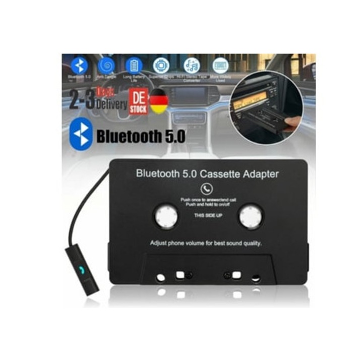Adaptor Bluetooth pentru casetofon, stil vintage, sunet premium, potrivire universala pentru masini clasice