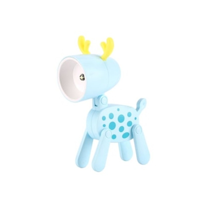 Veioza Mini, Model Cerb, LED, Lampa de Birou Reglabila, Albastru