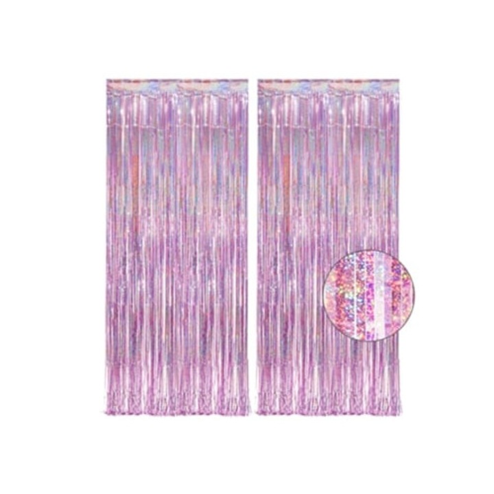 Розова завеса с пайети, фон за парти, лъскави лилави и розови ресни, тема принцеса, декорация за рожден ден