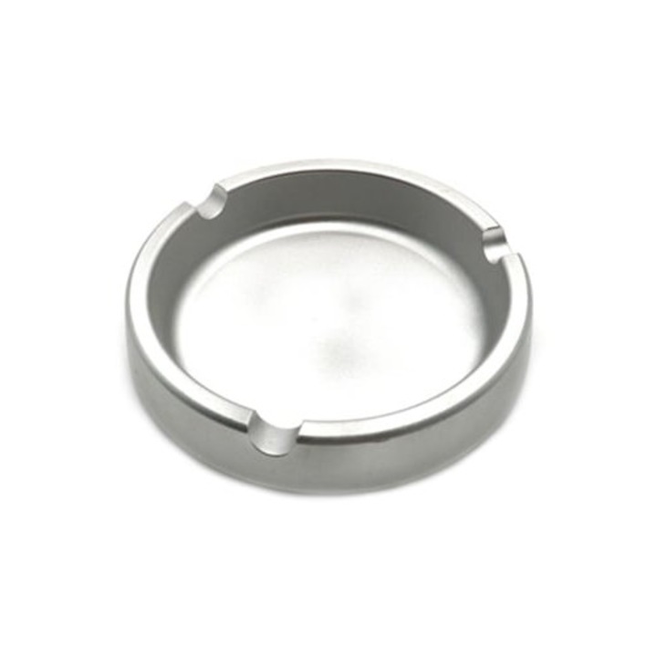 Scrumiera rotunda din aliaj de aluminiu, portabila, pentru tigari si tigari de foi, decorativa, utilizare interioara si exterioara