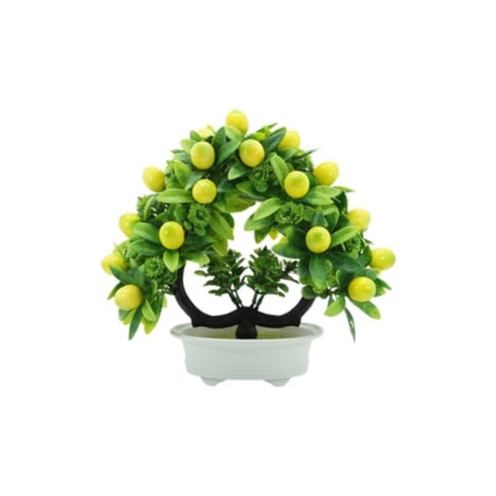 Bonsai műnövény dekorációhoz, élethű piros almafás műnövény, 30x45cm