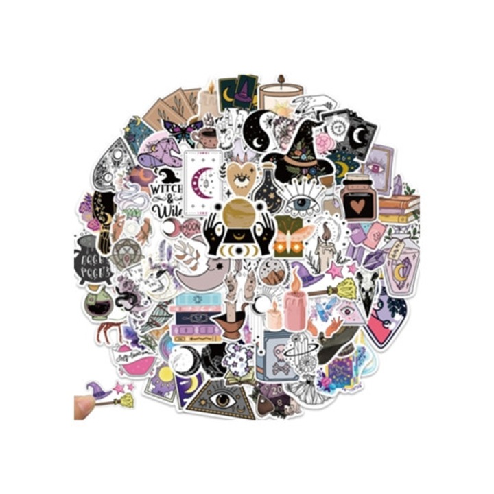 Díszítő matrica szett, boszorkányos, környezetbarát anyag, vízálló, gótikus vinyl
