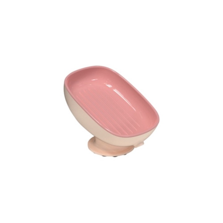 Suport pentru sapun cu drenaj, design bionic, cu ventuza, pentru baie si bucatarie