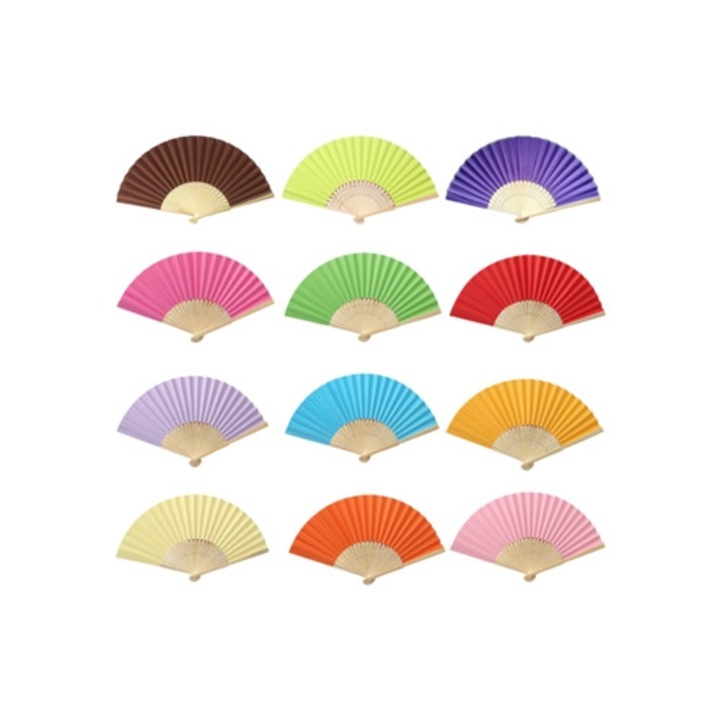 Fesztivál legyezők, kézzel készített, bambusz, selyemszövet, szett