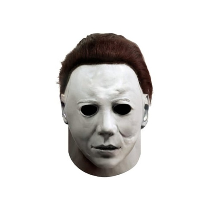 Masca Halloween Michael Myers, Latex, aspect realist, pentru adulti, Alb