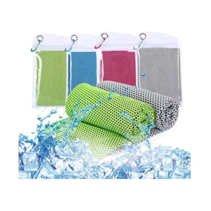 Prosoape din microfibra, set, racoritoare, constructie din plasa respirabila, multicolor