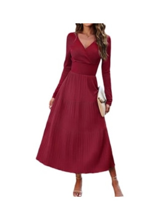 Rochie de mireasa, de ocazie, cu decolteu in V, maneci midi, din tul