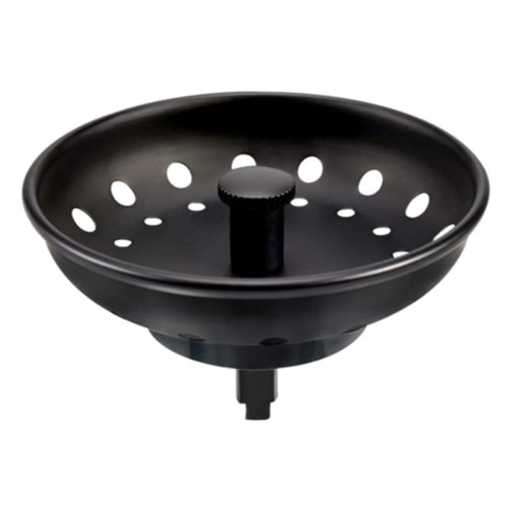 Cos de scurgere si dop pentru chiuveta, bronz periat, 3 1/2 inch, cu buton metalic