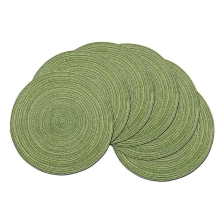 Szalvéta és alátét szett, 38x38cm, fonott pamut, hőálló, mosható, csúszásmentes