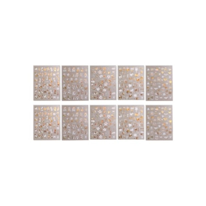 Set 10 Foi Stickere pentru Unghii, Auriu