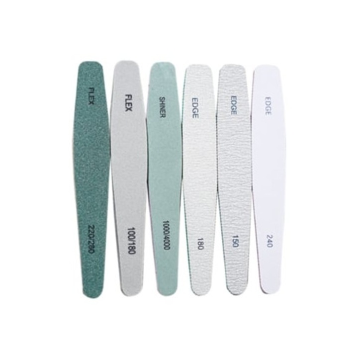 Set 6 pile pentru unghii, verde/gri