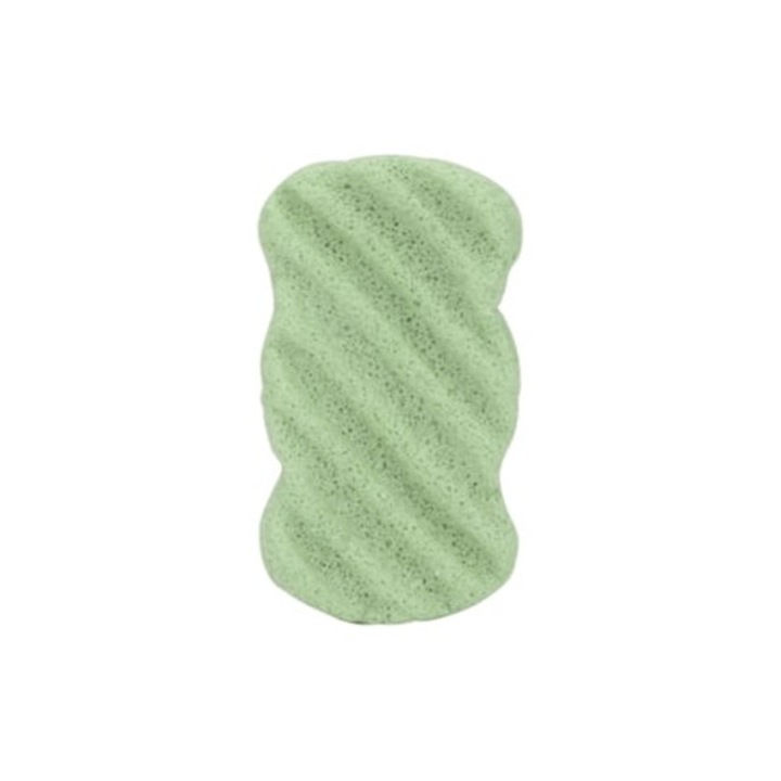 Növényi szálas fürdőszivacs, hámlasztó, újrafelhasználható, hordozható, arctisztító, zöld