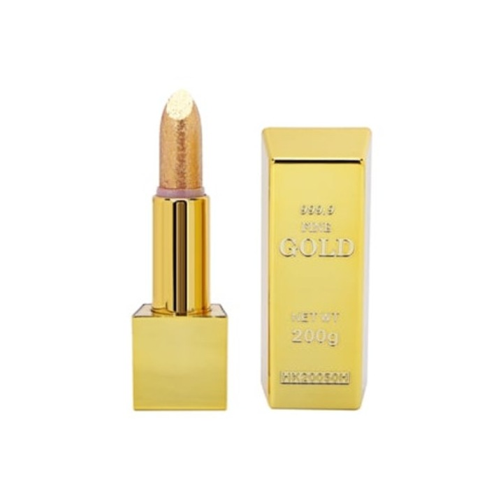 Ruj lucios cu design lingou de aur, rezistent la apa, de lunga durata, hidratant, neted, 3,5g
