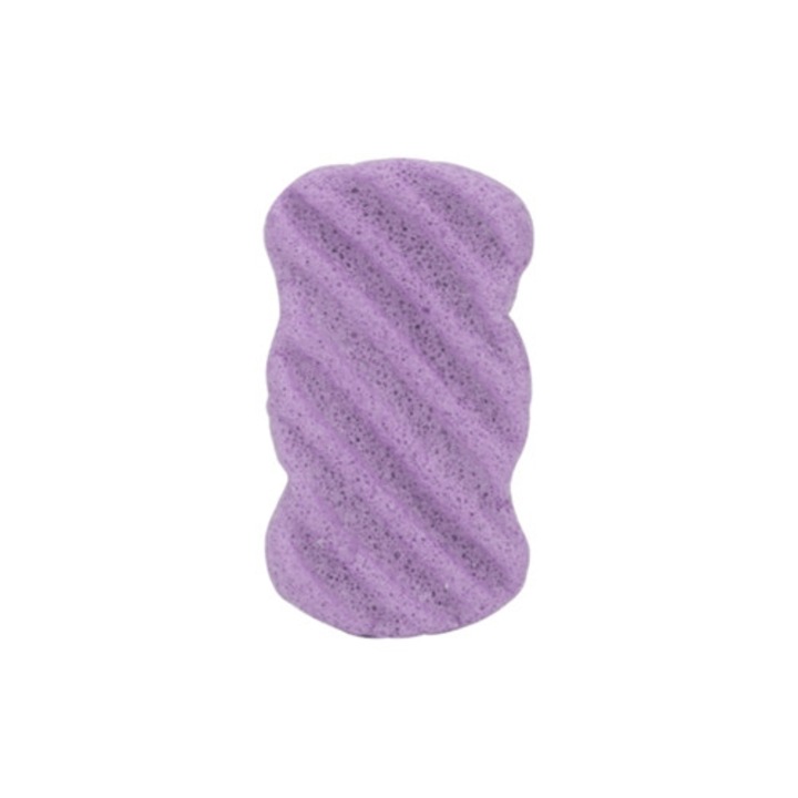 Növényi szálas fürdőszivacs, hámlasztó, újrafelhasználható, hordozható, arctisztító, lila