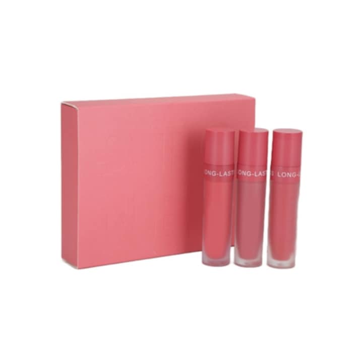 Set ruj mat, 3 piese, rezistent la apa, de lunga durata