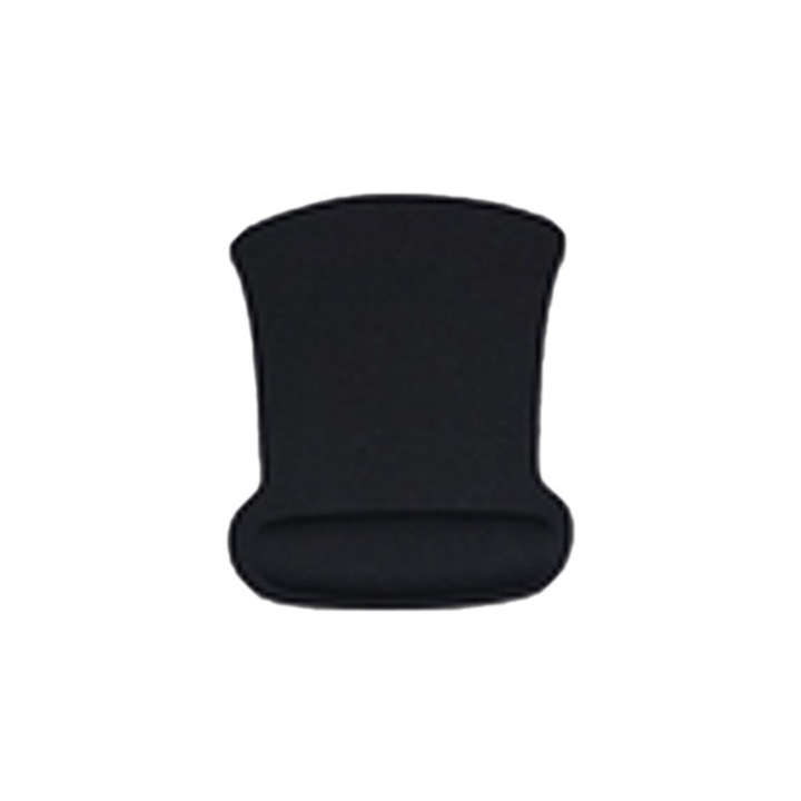 Egérpad puha habszivacs csuklótámasszal, fekete