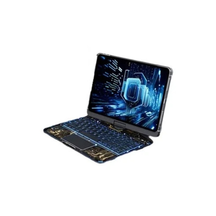 Tastatura bluetooth pentru iPad Air 2024, SZSMART JPT13, 13 inch, transparent negru