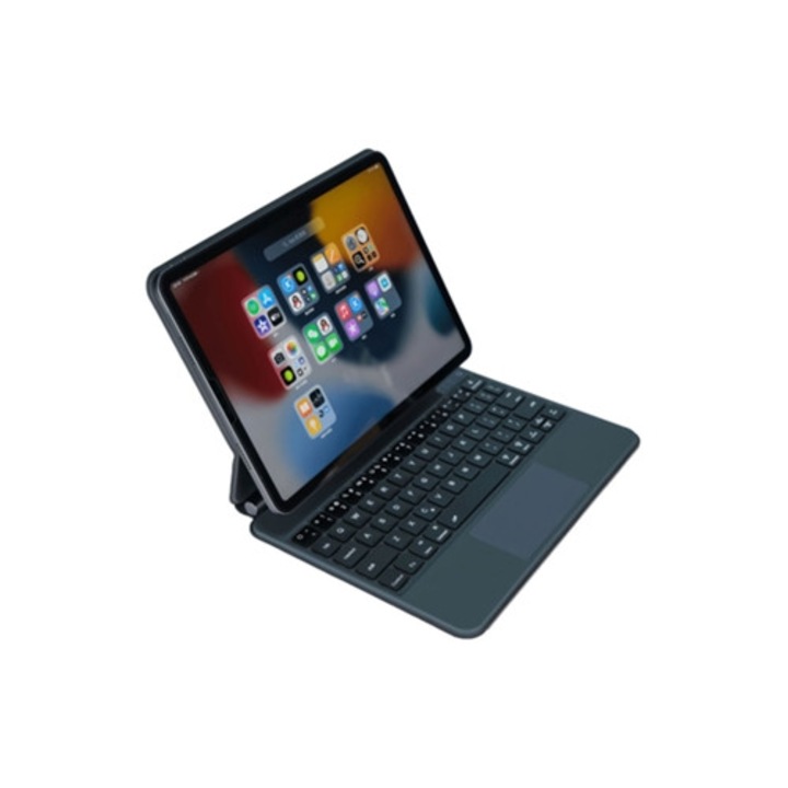 Tastatura Bluetooth pentru iPad 10,9", cu huse magnetice, neagra, set