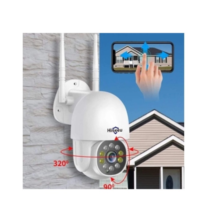 Камера за наблюдение HISEEU Ротативна SZSMART, FullHD, 2 Wifi антени, водоустойчива