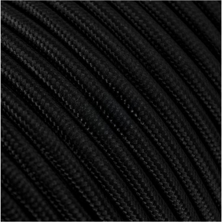 Cablu Textil Rotund, Sectiune 2 X 0, 75mm, 50m, Negru, Poliester, Tip ...