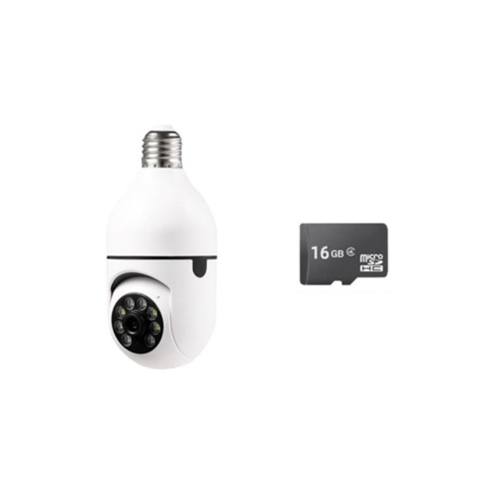 Camera de supraveghere Wi-Fi, SZSMART 4X zoom, viziune nocturna, 2Mp, 16G
