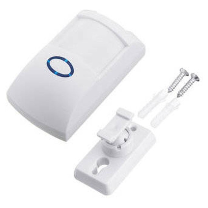 Alarma de securitate cu senzor de miscare infrarosu dual SZSMART, 2 caracteristici, alb