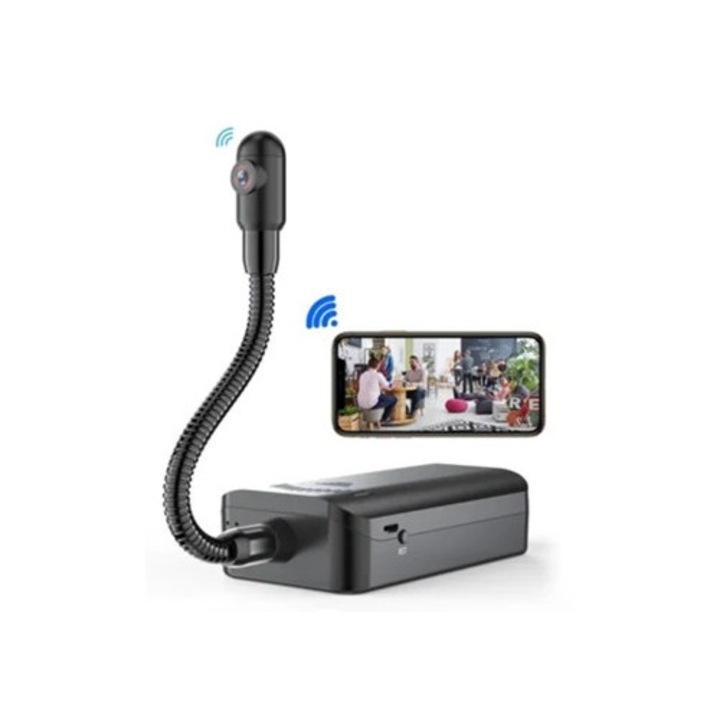 Camera micro secreta de monitorizare, 128G TF Card, negru