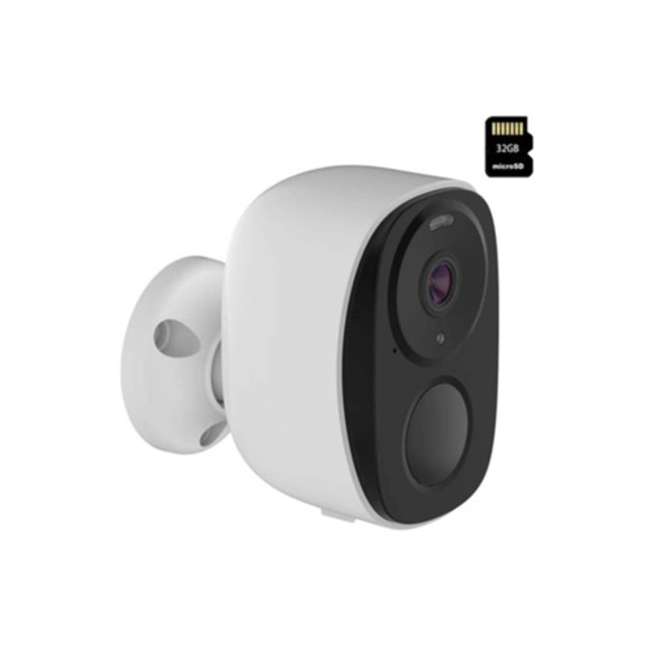 Camera de supraveghere SZSMART SX01 WIFI 3MP, noapte, alb, 32GB