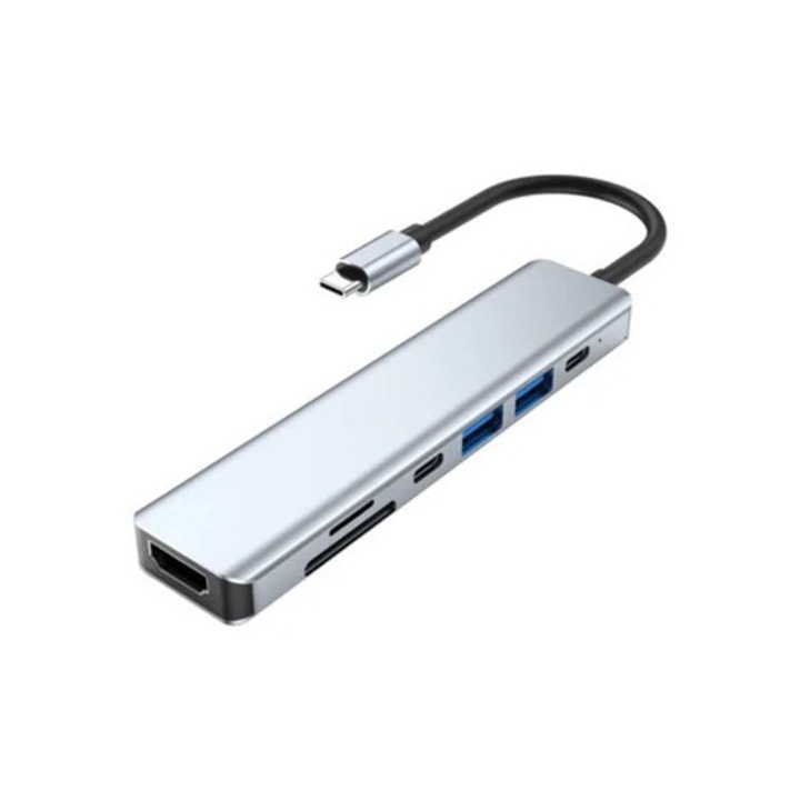 USB C Hub 7 az 1-ben, 4K/30Hz HDMI, laptopokhoz