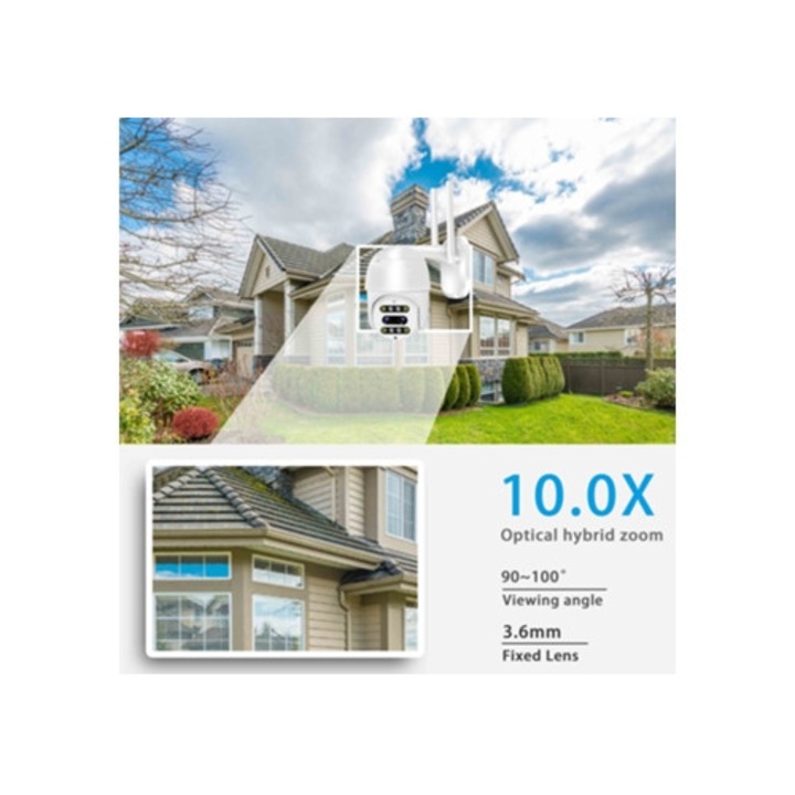 Camera de supraveghere SZSMART cu Wifi, viziune nocturna, PTZ