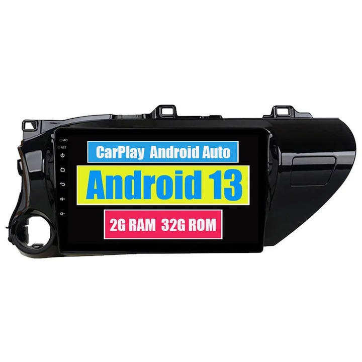 Multimedia player auto compatibil Toyota Hilux Pick Up AN120 2015-2020, Android, Bluetooth, GPS