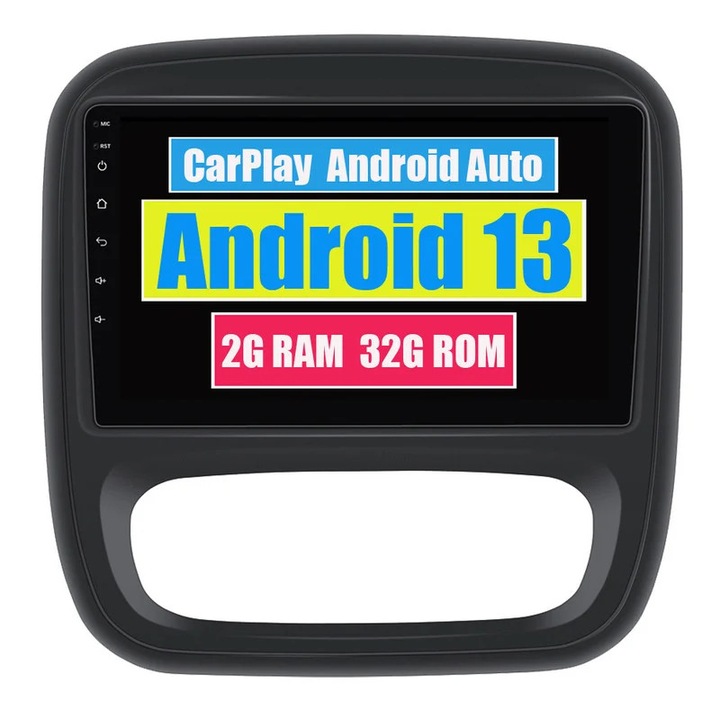 Multimédia lejátszó autóba, kompatibilis Renault Trafic 3 (2014-2021) és Opel Vivaro B (2014-2018) modellekkel, Android, Bluetooth, GPS
