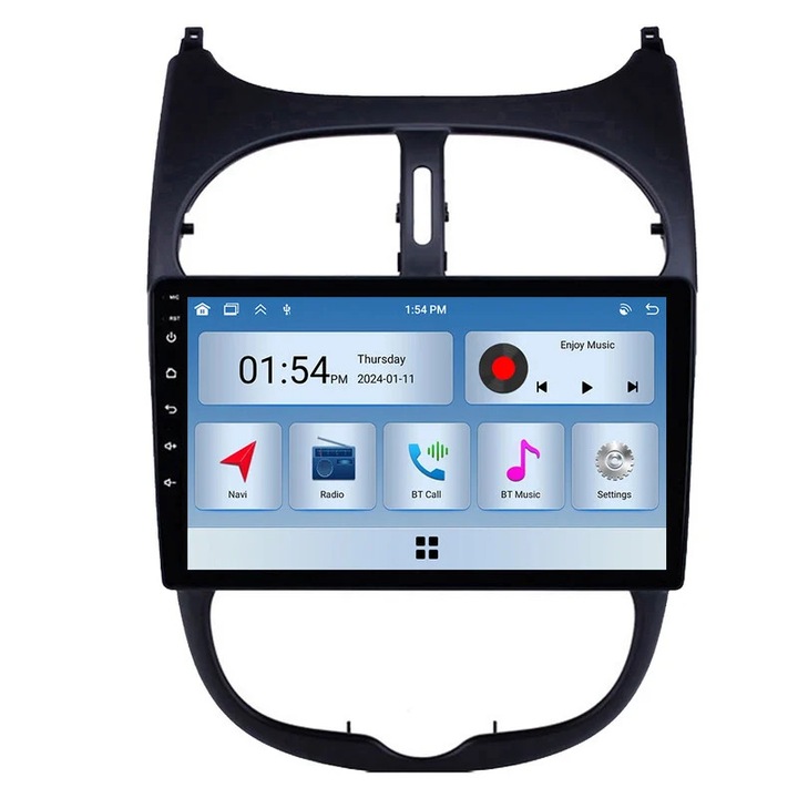 Player multimedia auto Carplay 6GB RAM, 128GB ROM, Bluetooth, navigatie GPS, pentru Peugeot 206 (1998-2012)