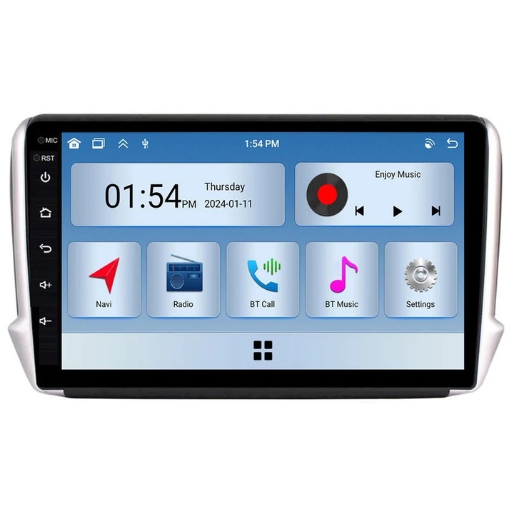 Player multimedia auto 6GB RAM 128GB ROM cu Bluetooth si GPS, pentru Peugeot 2008, 208