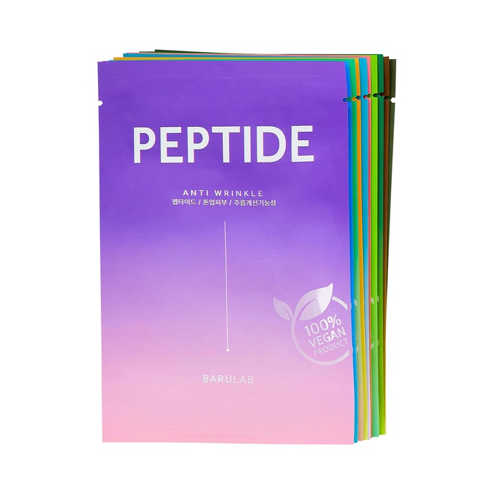Set de masti vegane BARULAB The Clean Vegan, 23g x 10 bucati, hidratare intensiva, pentru toate tipurile de ten