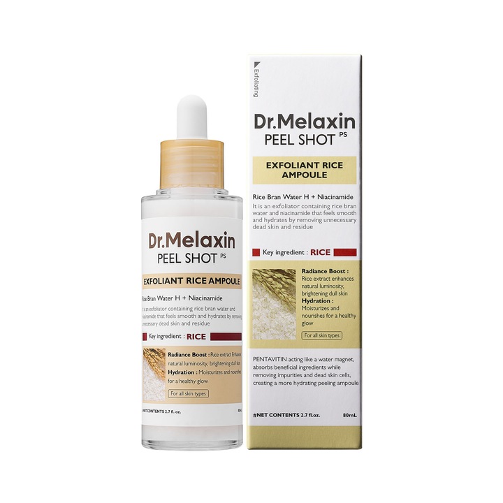 Ser exfoliant pentru ten, Dr Melaxin Peel Shot, orez alb, 80ml