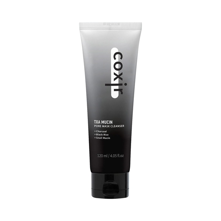 Masca de curatare si spuma faciala Coxir TXA MUCIN, cu TXA si mucina de melc, pentru ten gras, purificare, reducerea sebumului si calmare, 120 ml