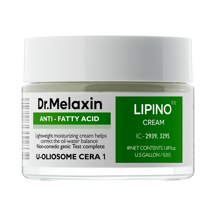 Crema de fata Dr. Melaxin Lipino cu ceramide si acid hialuronic, pentru ten gras, hidratanta si echilibranta, 50 ml