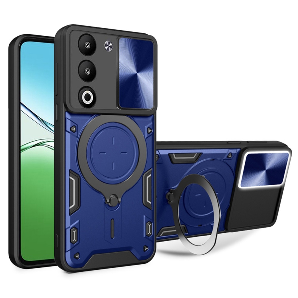 Husa pentru Oppo A5 4G / A5 5G, CamGuard Pro Kickstand, Slider Camera, Antisoc, Protectie Superioara, Albastru