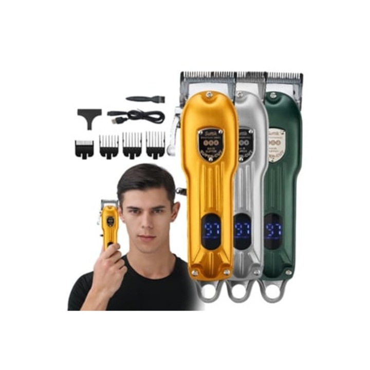 Aparat de tuns electric Sziqiqi 327, motor fara perii, display LCD, pentru barbati