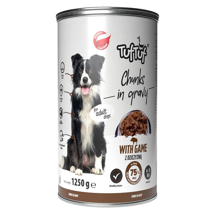 TufTuf nedves kutyaeledel vadhússal, 1250g