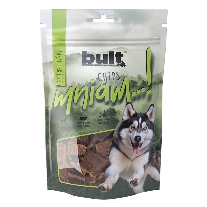 Biscuiti pentru caini BULT Chipsuri cu iepure 100g, fara gluten, usor digerabili