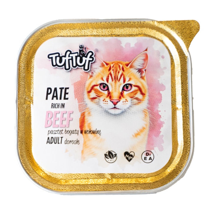 Hrana umeda pentru pisici TufTuf, cu carne de vita, 100g